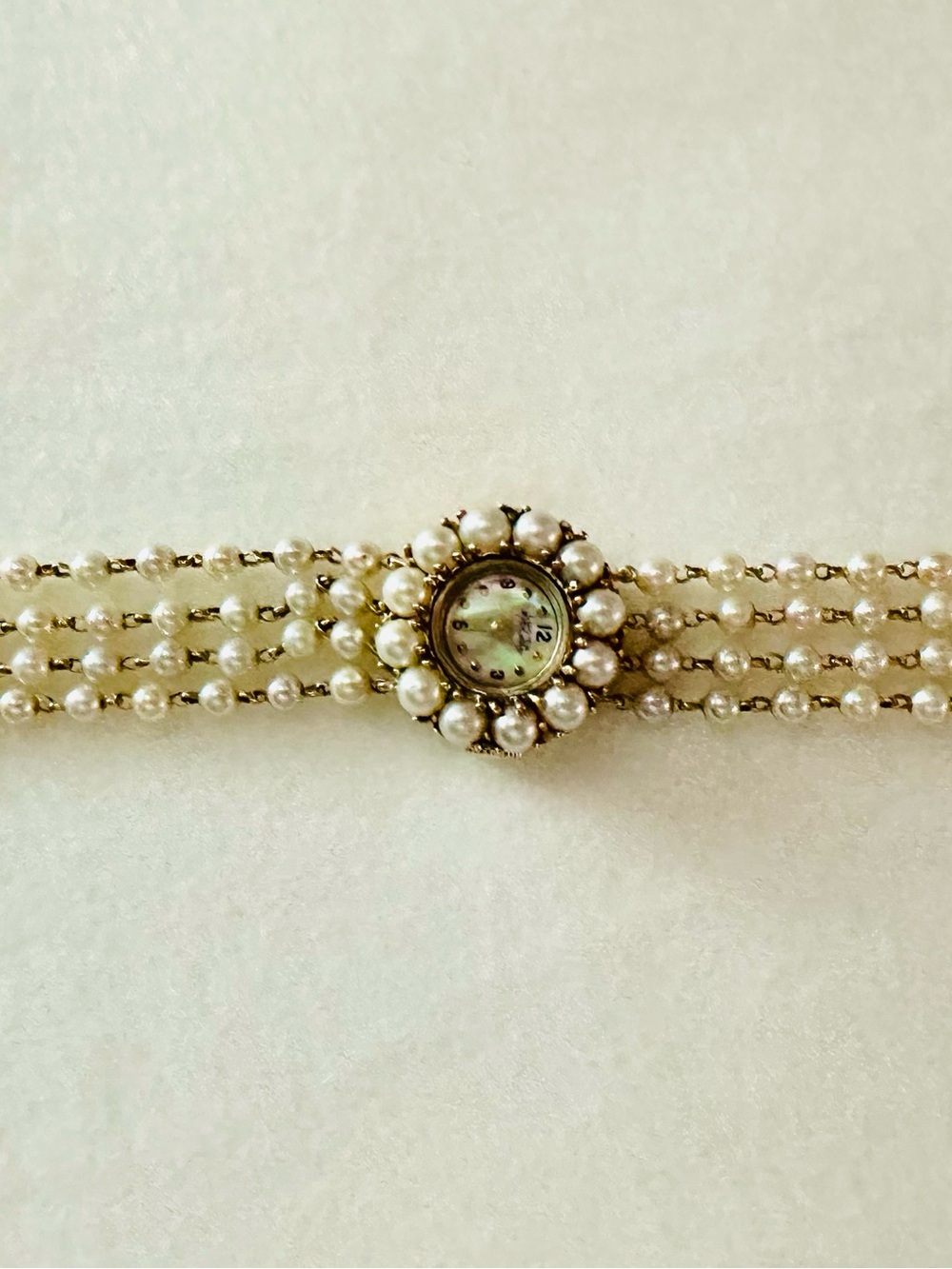 Rare Vintage Lucien Piccard 14k Gold and Pearl Women’s Watch